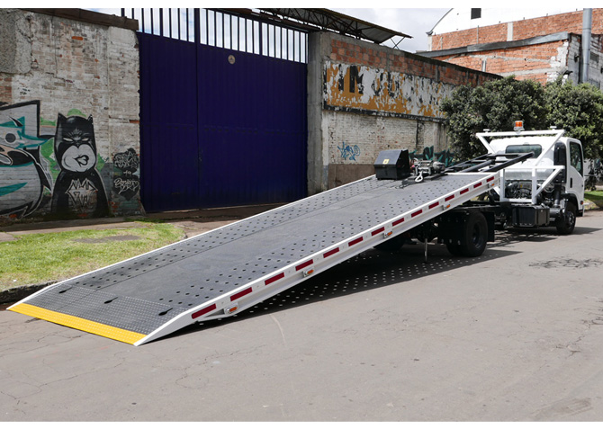 grua camabaja plataforma inclinada